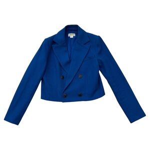 ❤️Anthropologie Mare Mare Cropped Double Breasted Royals Blue  Jacket SXXS